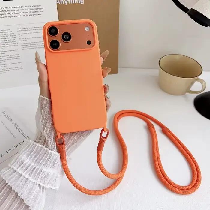 Coque de téléphone avec lanière en Silicone