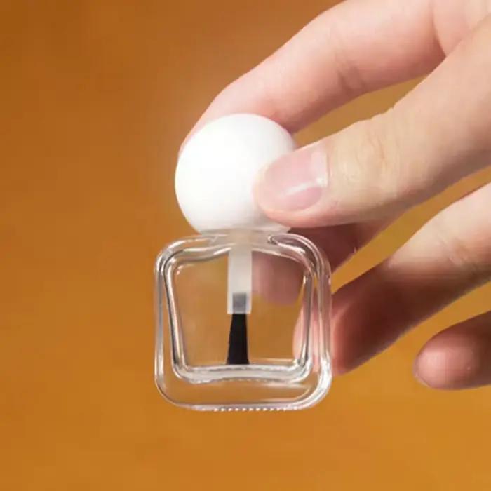 Flacon vide en verre transparent pour vernis à ongles 8/10/15 ml avec couvercle et pinceau – Contenants cosmétiques en verre pour ongles avec applicateur