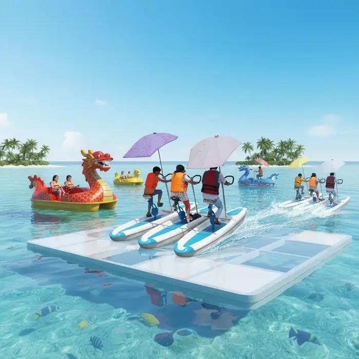 Pédalo en fibre de verre pour piscine et exercices aquatiques en mer ou lac, usage commercial 2 personnes, Aqua Cycle