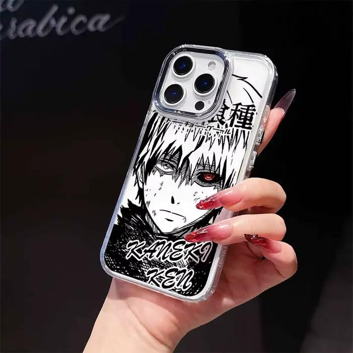 Coque de téléphone transparente souple Tokyo Ghoul Anime pour iPhone 17 AIR 16E 15 14 13 12 11 Pro Max Plus couleurs personnalisables ```