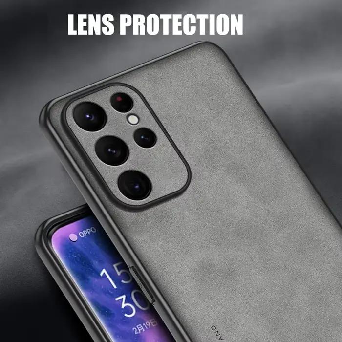 Coque de protection en cuir d'agneau pour Samsung Galaxy S25 Ultra