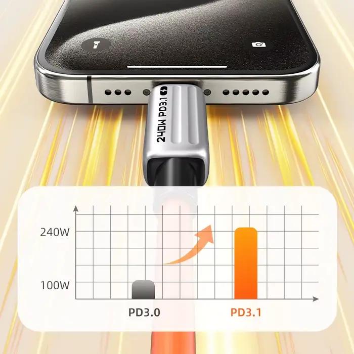 CABLETIME PD240W câble de chargeur USB C PD3.1 pour MacBook Samsung Xiaomi