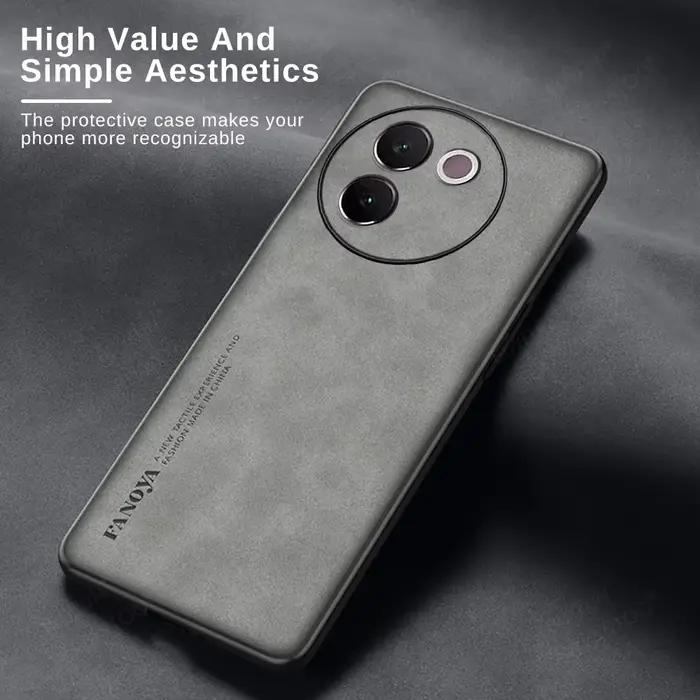 Juste de téléphone en cuir de mouton pour vivo V30e 5G