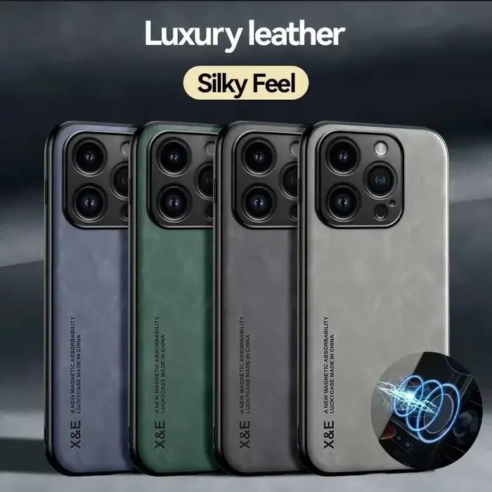 Étui en cuir de luxe pour iPhone 17 16 16e 15 14 13 12 11 Pro Max Plus 12 13 Mini SE 8 7