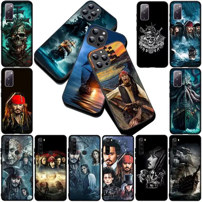 Étui pour Samsung Galaxy S25 S24 S23 FE Ultra Plus S7 Edge S25+ S23+ A56 5G avec motif Captain Jack Sparrow des Pirates des Caraïbes