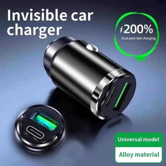 Mini chargeur de voiture 12-24V, charge rapide, USB Type C, pour téléphone portable, accessoires universels pour voiture, intérieur