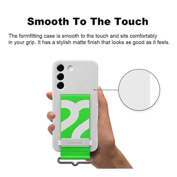 Coque d'origine Samsung Galaxy S22 S22 + en silicone pour smartphone avec sangle