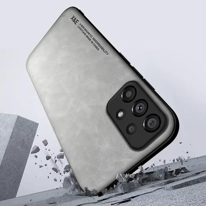 Coque de téléphone magnétique en cuir de mouton