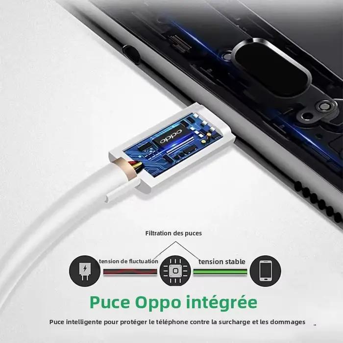 Câble OPPO Supervooc Vooc 80W 65W USB Type C chargeur Flash rapide
