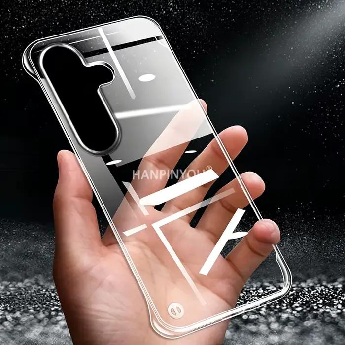 Coque transparente ultra-fine sans cadre pour Samsung Galaxy A57 A56 A55 A37 A17 protection appareil photo en PC rigide coque antichoc pour femmes hommes occassions spéciales