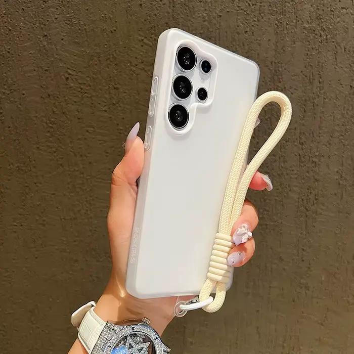 Coque de téléphone 2-en-1 en gel avec dragonne et cordon pour Samsung Galaxy S26 S25 S24 S23 S22 Ultra Plus FE A26 A35 A54 A16 – Housse rigide