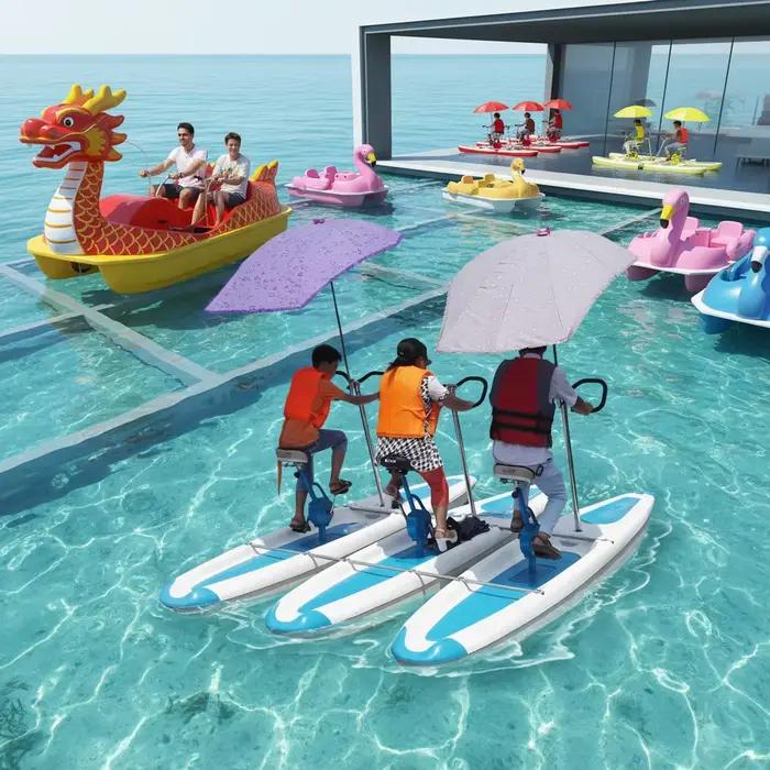 Pédalo en fibre de verre pour piscine et exercices aquatiques en mer ou lac, usage commercial 2 personnes, Aqua Cycle