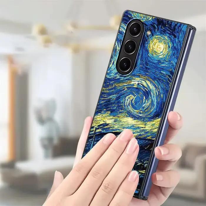 Coque arrière protection mat Van Gogh La Nuit Etoilée pour Samsung Galaxy Z Fold 7 6 5 4 3 occasion spéciale