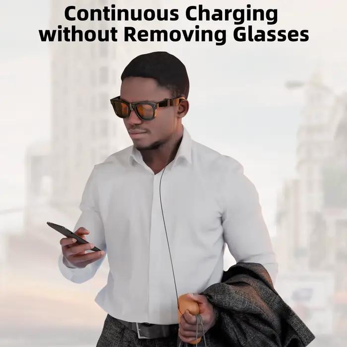 Câble de chargement d'extension Compatible avec le boîtier de chargeur de lunettes intelligentes RayBan META pour Wayfarer Skyler et Headliner