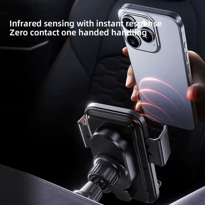Support de téléphone pour voiture avec chargeur sans fil 15W