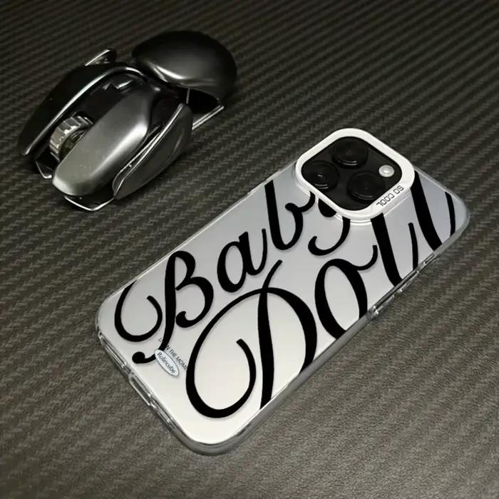 Coque de téléphone créative à lettres anglaises pour iPhone 17 16 15 14 13 12 11 Pro Xs Max Mini 8 7 Plus 16e 17e, protection arrière antichoc