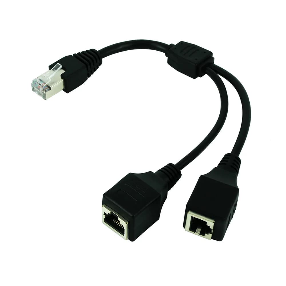 Câble séparateur LAN RJ45 1 à 2, Port de prise mâle à femelle, Transmission réseau Ethernet Cat5e Ca