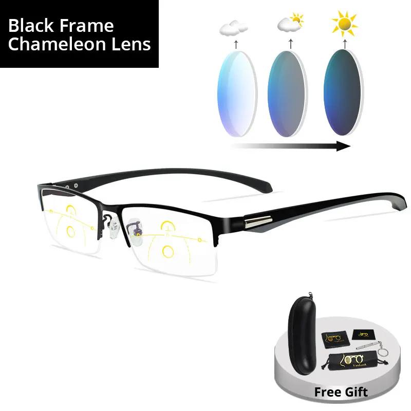 Lunettes de lecture multifocales progressives montures hommes lunettes de soleil photochromiques len
