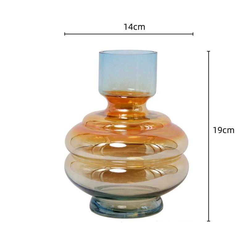 Vase en verre dégradé de couleur, bouteilles en verre transparent, accessoires pour arrangements flo