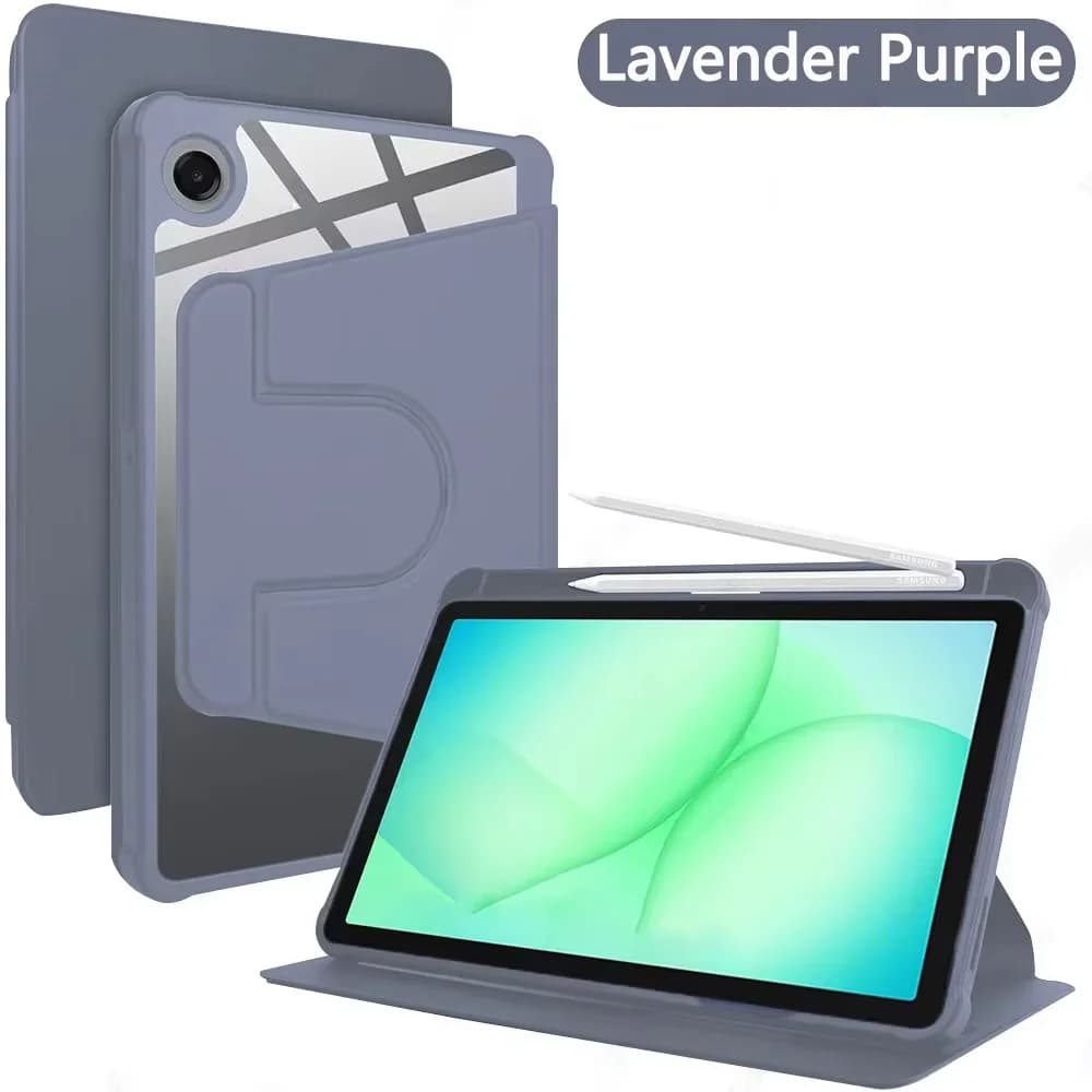 Pour Samsung Galaxy Tab A11 8,7 pouces 2025 360 °   Étui rotatif en acrylique transparent antichoc a
