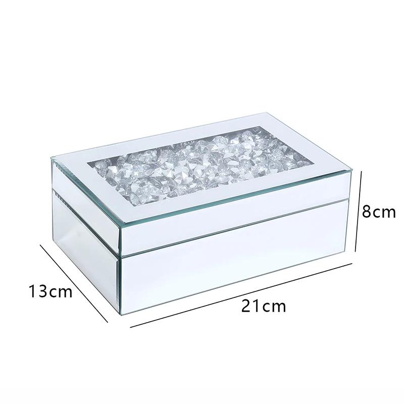 Boîte à bijoux en verre de cristal, boîtier de montre, boîte de rangement, accessoires de bijoux, co
