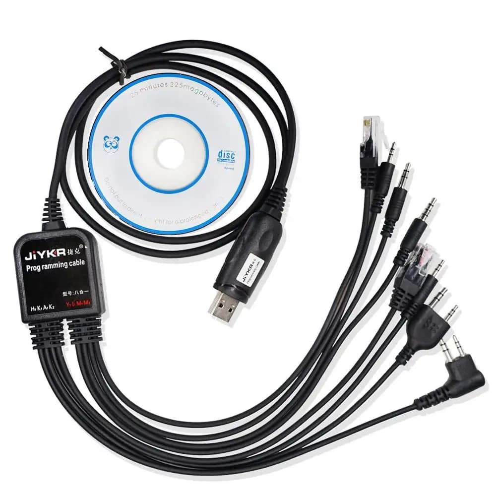 Câble de programmation USB 8 en 1 pour Baofeng Kenwood TYT QYT Motorola Yaesu icom talkie-walkie Rad