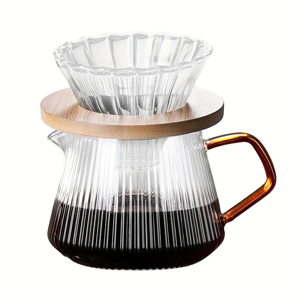 Cafetière à filtre, carafe en verre borosilicate de haute qualité de 13 oz / 20 oz avec ensemble de 