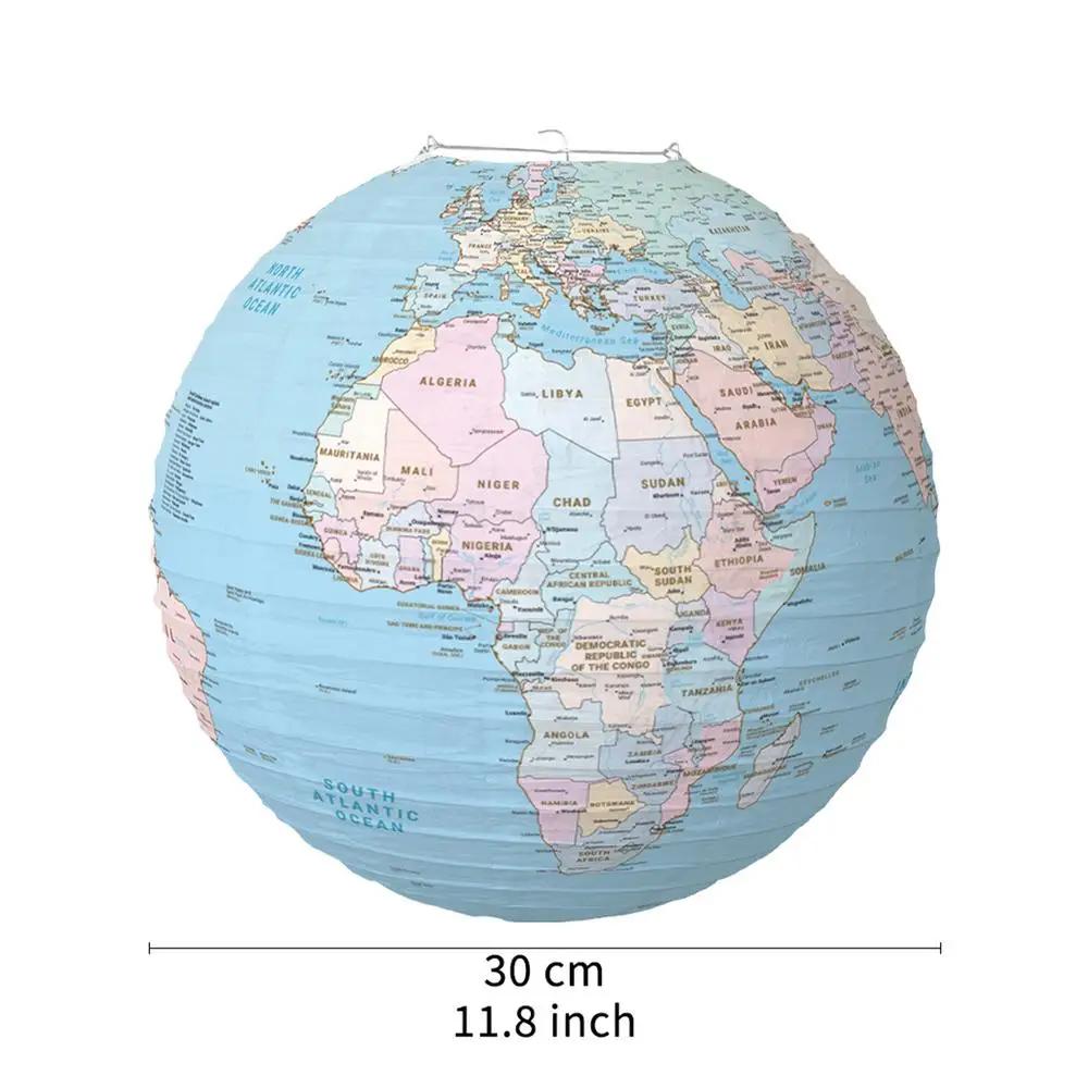Lanterne de carte du monde créative, jour de la terre, ornement de Globe terrestre, décoration de fê