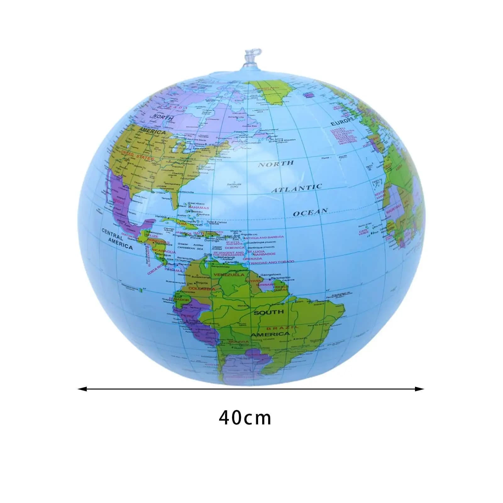 Globe terrestre gonflable facile à lire géographie 40 cm Globe carte ballon de plage pour les écolie