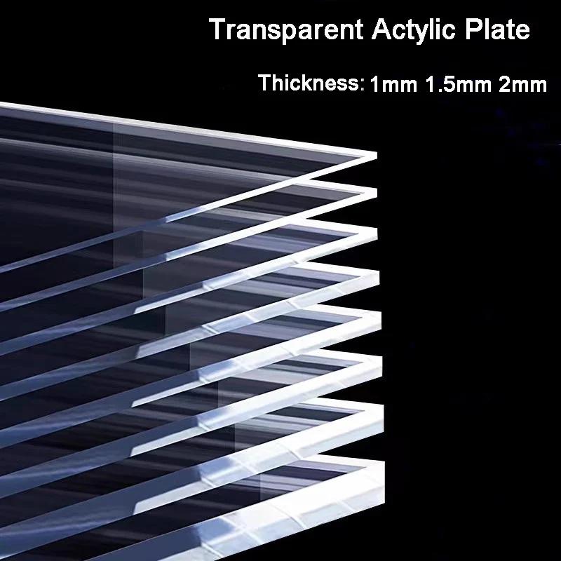 Feuille de plastique acrylique transparente en plexiglas, 2 pièces, feuille de plastique en plexigla