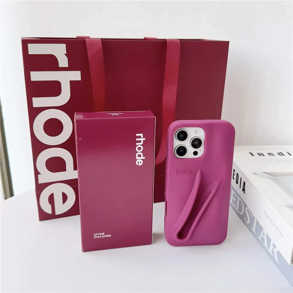 Étui de téléphone Rhode avec support pour gloss et boîte cadeau pour iPhone 17 16 15 14 Plus 13 17 P