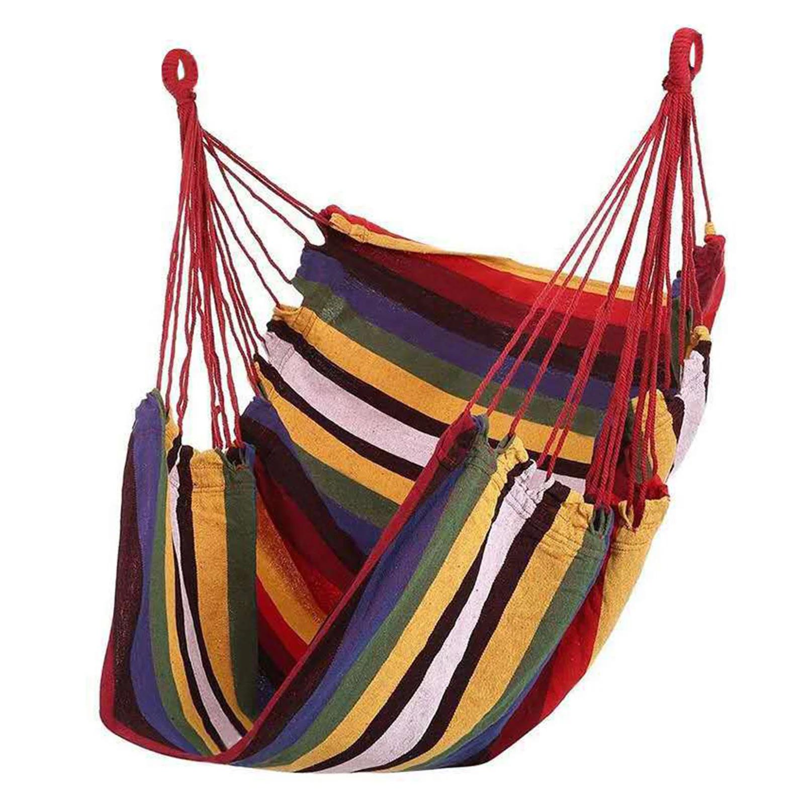 Hamac balançoire hamac chaise Portable confortable coloré rayure chaise suspendue corde balançoire p