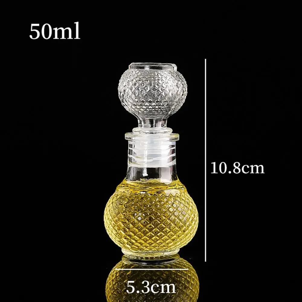 Mini bouteille d'alcool et d'alcool esprit 50ml, carafe à whisky en verre Transparent, bouteilles ca