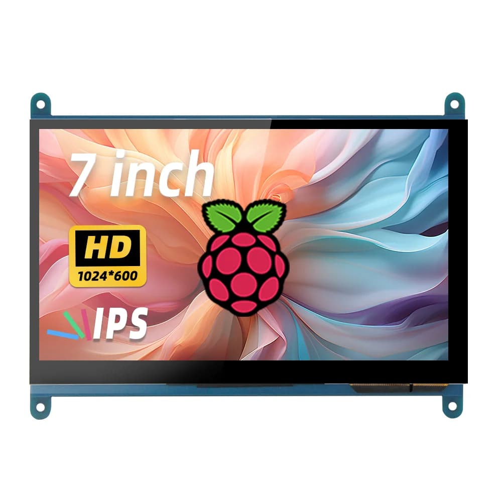 Écran Raspberry Pi 7 pouces IPS LCD HDMI, écran tactile, moniteur 1024*600, temps de réponse 2-3 sec