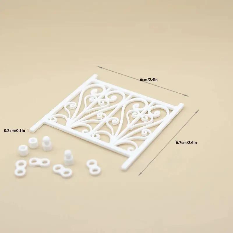 Clôture miniature sculptée pour maison de poupée, modèle à texture réaliste, ornement DIY pour jardi