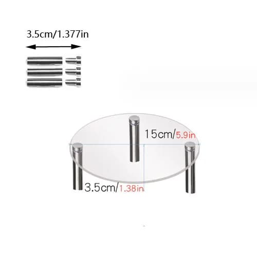 Support à gâteaux Transparent de forme ronde en acrylique, support à Dessert pour cupcakes d'anniver