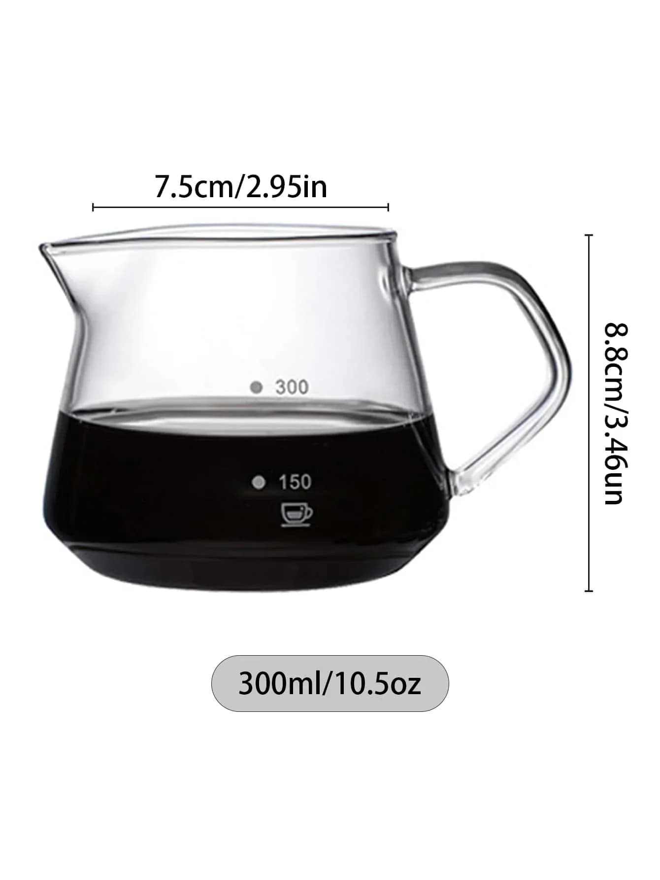 Ensemble de cafetière à verser, Carafe à café en verre avec filtre à café en verre, ensemble de cafe