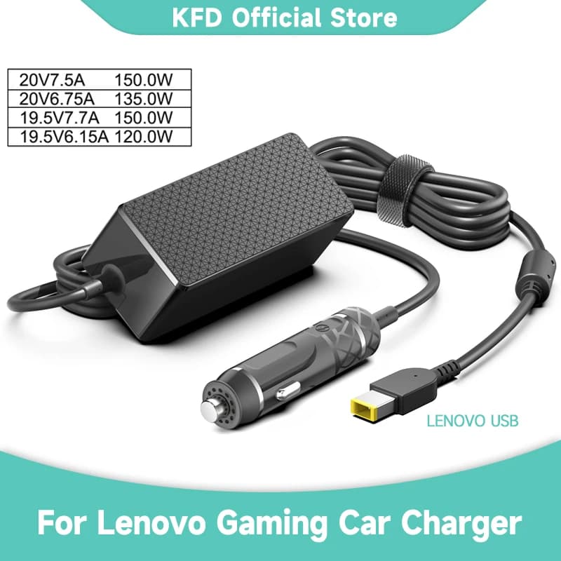 150W 135W 20V6.75A 20V7.5A Ordinateur Portable DC Chargeur De Voiture pour Lenovo Legion Y9000 Y7000