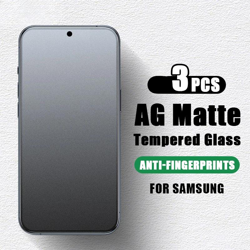 3 pièces verre trempé mat pour Samsung Galaxy A55 A35 A25 A15 A05S M55 M15 C55 protecteurs d'écran p