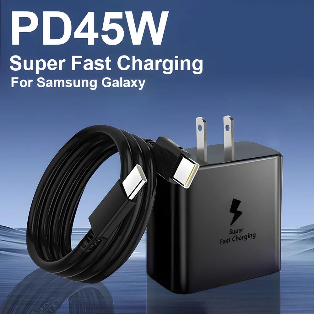 Chargeur Super Rapide 45W et Câble de Données USB-C - Adaptateur Portable pour Samsung Galaxy S24/S2