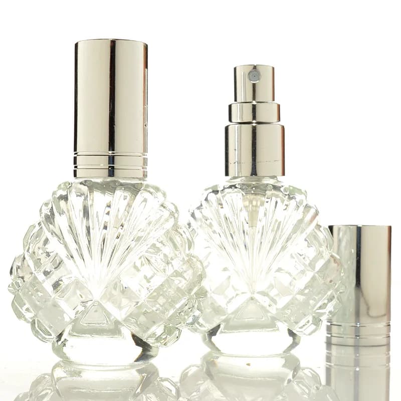 Bouteille de parfum en verre de 15ML, Mini bouteille en forme de coquille, récipient d'alcool cosmét