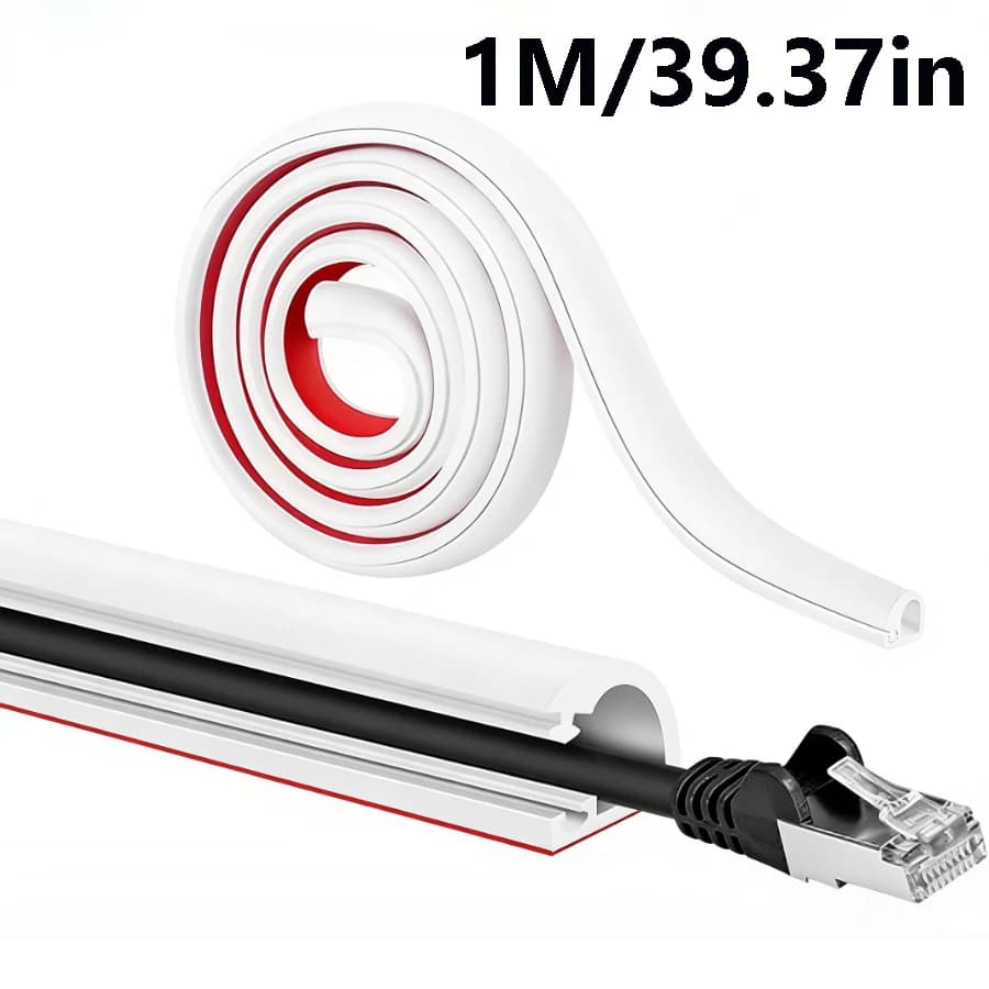 1 pièce, 1 mètre, gaine de câblage flexible pour sol, cache-câbles mural auto-adhésif, gaine de gest