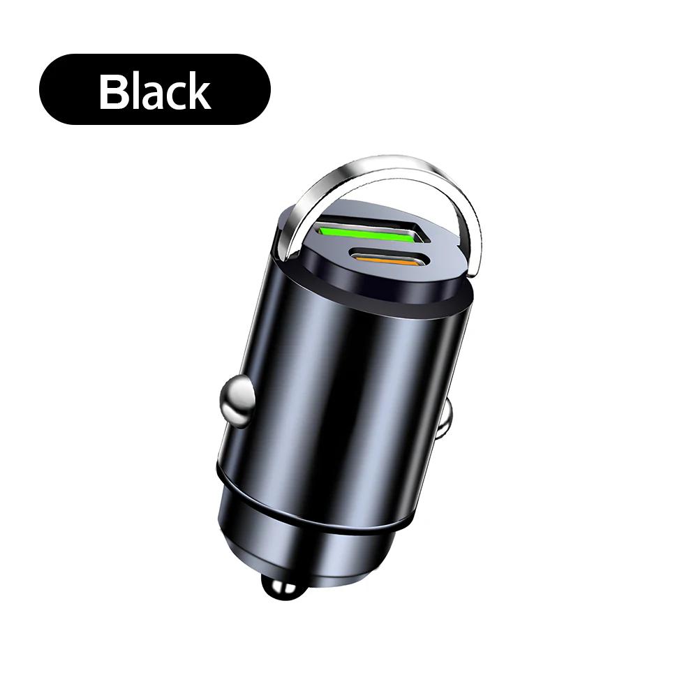 Mini chargeur de voiture 100W Type C double USB à charge rapide pour iPhone 17 Pro Max Samsung Huawe