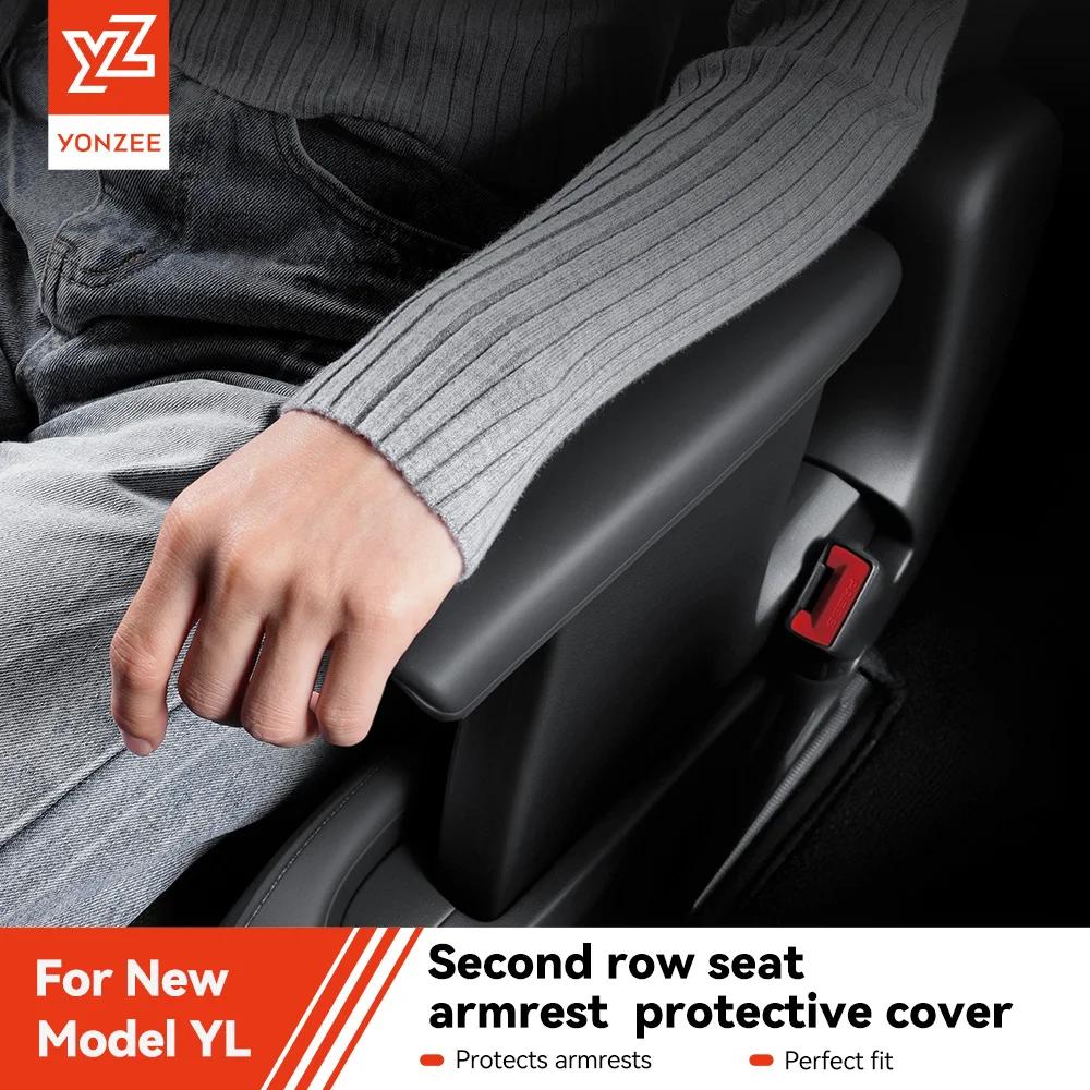 Accessoire de protection YZ pour Tesla Model YL : Protège-accoudoir en silicone pour la deuxième rangée, housse d'accoudoir sur mesure, organisateur intérieur de voiture