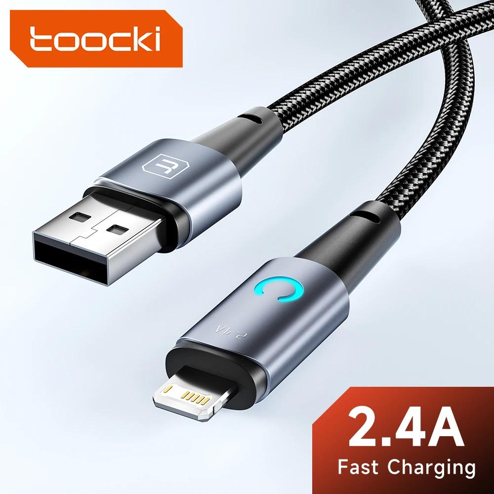 Toocki-Câble USB de pluie pour iPhone, charge rapide, fil de données, graphite A, iPhone 14 13 12 11 Pro Max 8 7 Plus