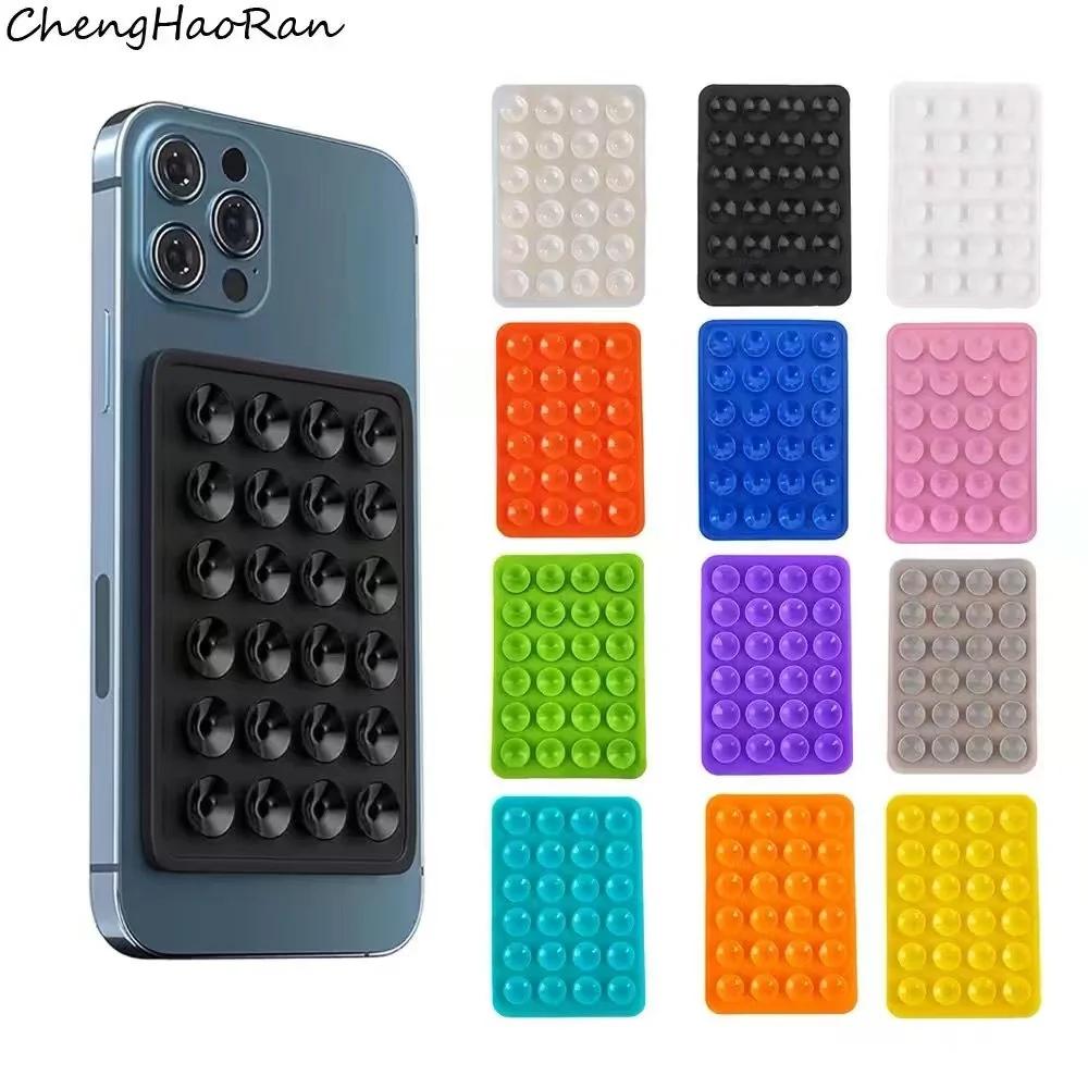 Support de téléphone en silicone à ventouse, multifonctionnel, support mural à ventouse carré antidérapant, fixation adhésive simple face pour coque arrière