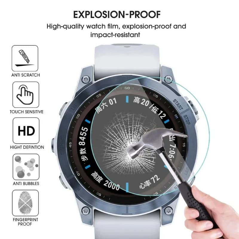 10-1 pièces verre trempé pour Garmin Fenix 8 7S 7X 6S 6X Pro saphir 5 S Film anti-rayures protecteur d'écran HD