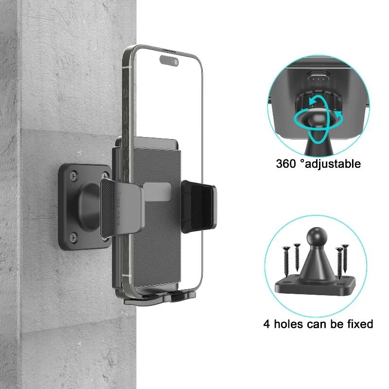 Support de téléphone mural pour camion/voiture/bateau/mur/bureau, Compatible tous les smartphones avec 3.5 ~ 7.5 pouces, Rotation libre à 360 degrés