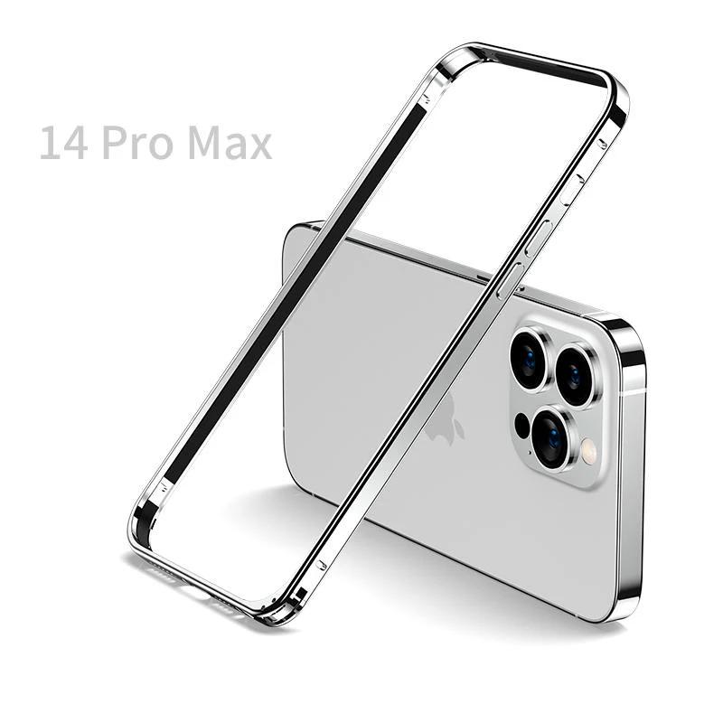 Coque rigide Ultra fine avec cadre métallique en aluminium, étui en alliage pour iPhone 17 air 16e 16 15 12 13 14 Pro Max