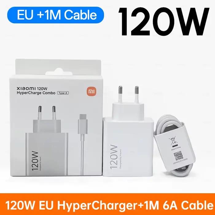 Chargeur Super Rapide Xiaomi 120W Adaptateur Turbo Hyper Charge 100W Mi 17 15 14 13 11T Ultra Pro Re